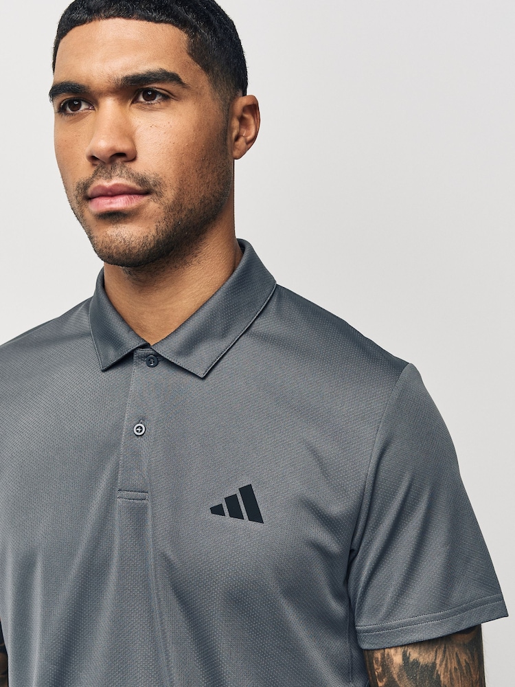 adidas Grey Train Essentials Training Polo Shirt - Image 3 of 4