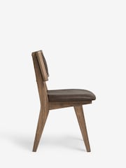 Set of 2 Monza Faux Leather Peppercorn Dark Brown Abe Dining Chairs - Image 5 of 7