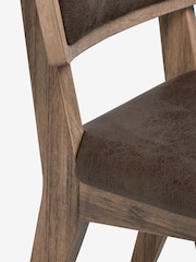Set of 2 Monza Faux Leather Peppercorn Dark Brown Abe Dining Chairs - Image 6 of 7