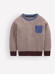 Boden Grey Colour Block Jumper - Image 1 of 3