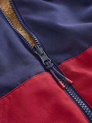Boden Blue Reversible Borg Bomber Jacket - Image 4 of 4