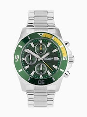 Sekonda Mens Silver Tone Pacific Wave Stainless Steel Bracelet Chronograph Watch - Image 1 of 4