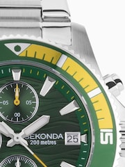 Sekonda Mens Silver Tone Pacific Wave Stainless Steel Bracelet Chronograph Watch - Image 3 of 4