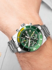 Sekonda Mens Silver Tone Pacific Wave Stainless Steel Bracelet Chronograph Watch - Image 4 of 4