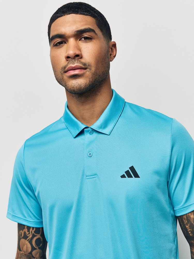 adidas Sky Blue Train Essentials Training Polo Shirt - Image 4 of 5