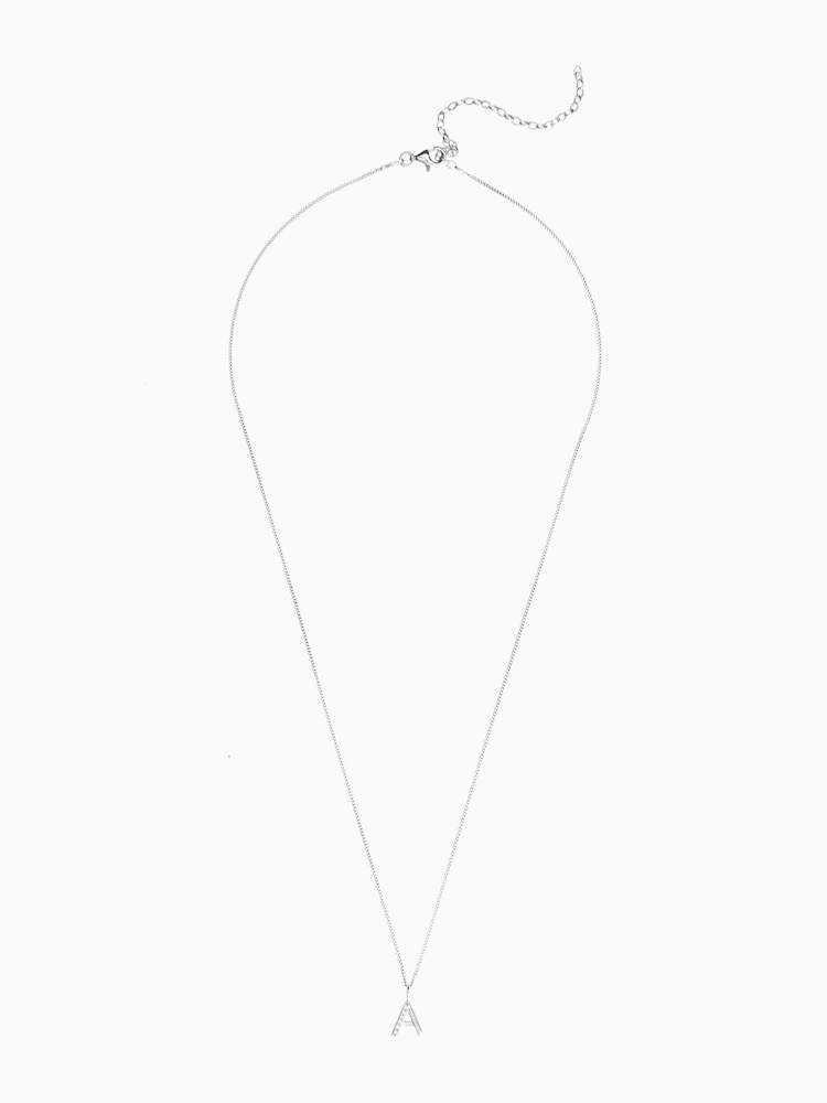 Sterling Silver Cubic Zirconia Initial Necklace - Image 1 of 2 Sterling Silver Cubic Zirconia Initial Necklace - Image 1 of 2