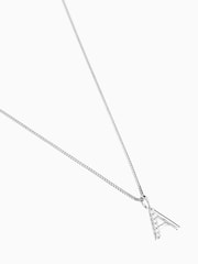 Sterlingsilber - Halskette mit Initiale und Zirkonia - Bild 2 von 2