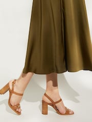 Dune London Brown Snaffle Block Heel Jili Sandals - Image 1 of 6