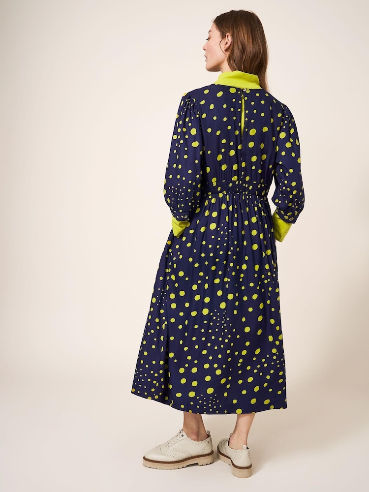 White Stuff Blue Lucy Eco Vero Midi Dress - Image 2 of 5