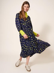 White Stuff Blue Lucy Eco Vero Midi Dress - Image 3 of 5
