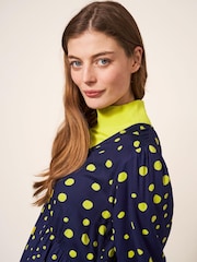White Stuff Blue Lucy Eco Vero Midi Dress - Image 4 of 5