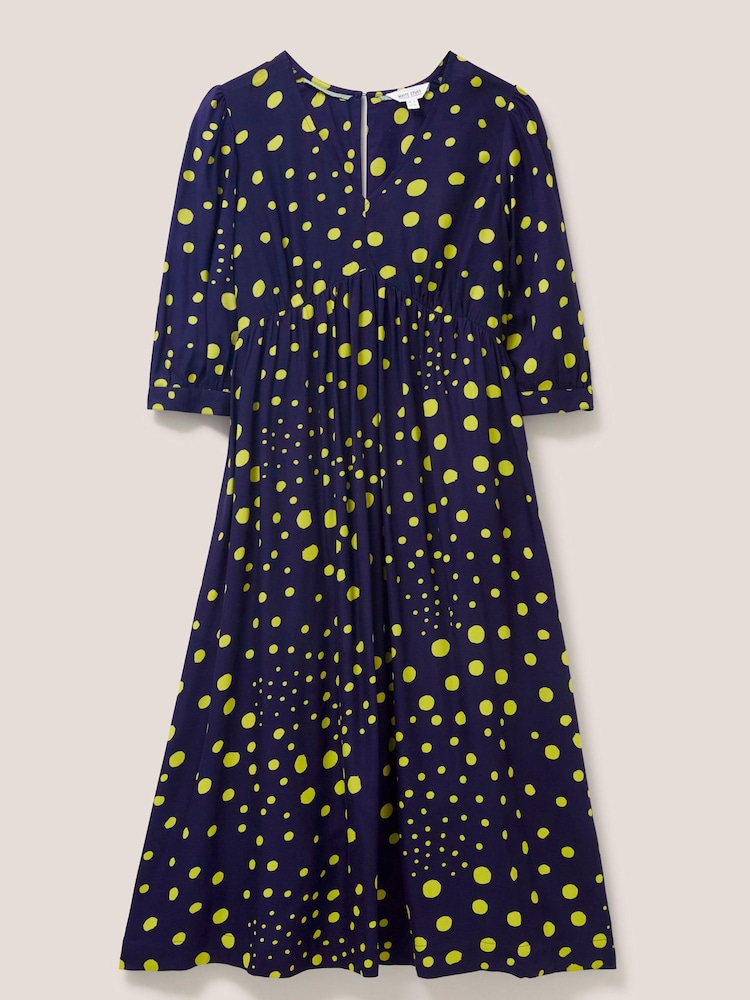 White Stuff Blue Lucy Eco Vero Midi Dress - Image 5 of 5