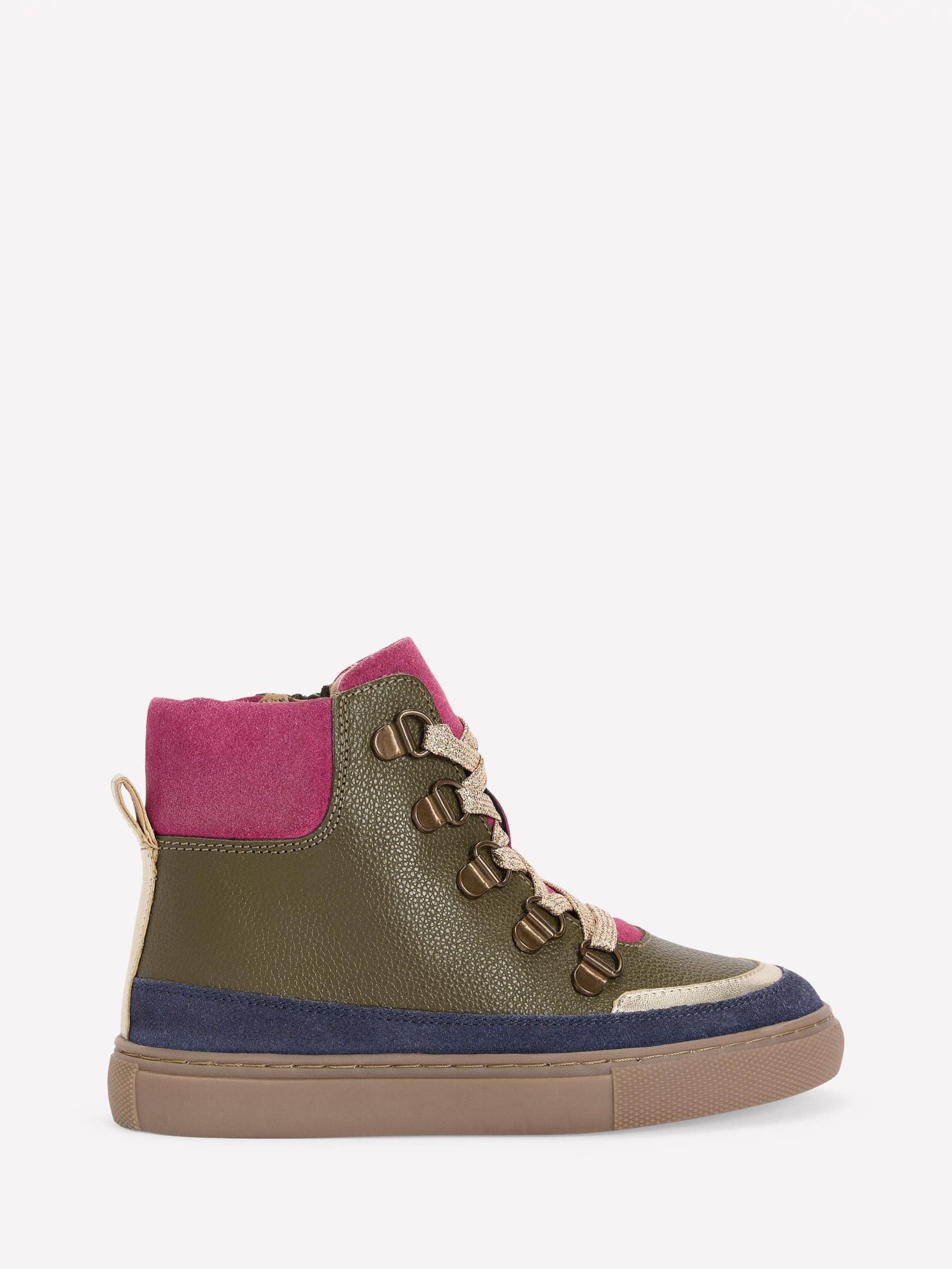 Boden Girls Green Lace Up Boots - Size 27 - Image 2