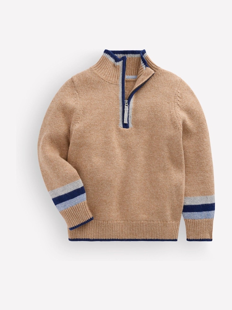 Boden Brown Heritage Half-Zip Jumper - Image 1 of 3 Boden Brown Heritage Half-Zip Jumper - Image 1 of 3