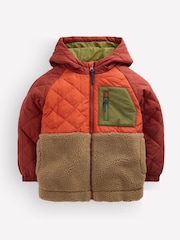 Boden Red Quilted Borg Jacket - Image 1 of 5