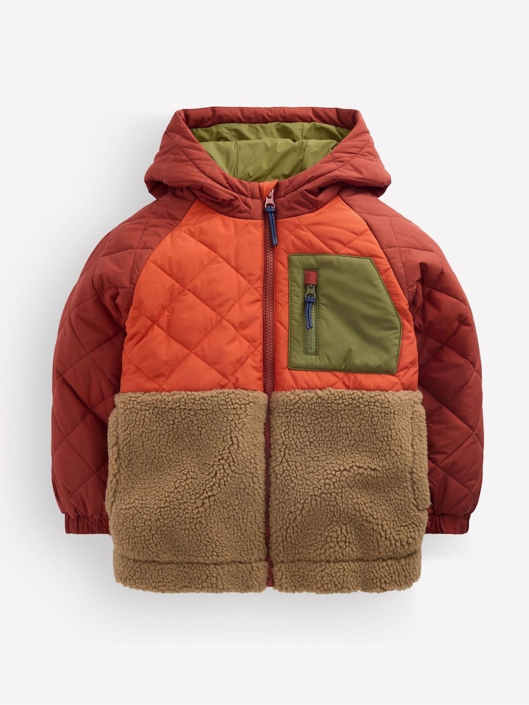 Boden Red Quilted Borg Jacket - Image 1 of 5