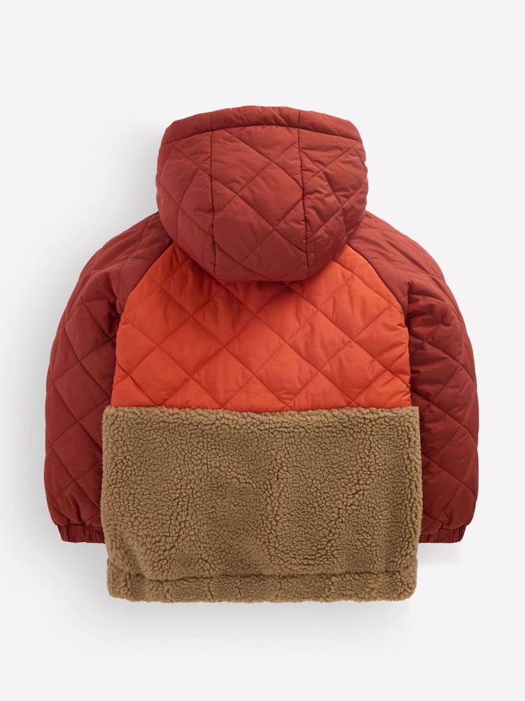 Boden Red Quilted Borg Jacket - Image 2 of 5