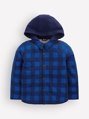 Boden Blue Borg Lined Hooded Shirt - Image 1 of 3