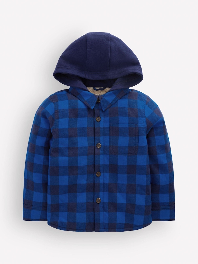 Boden Blue Borg Lined Hooded Shirt - Image 1 of 3 Boden Blue Borg Lined Hooded Shirt - Image 1 of 3