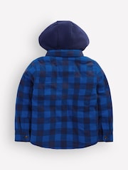 Boden Blue Borg Lined Hooded Shirt - Image 2 of 3