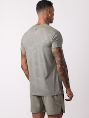 Gym King Green Debossed Camo T-Shirt - Image 3 of 4