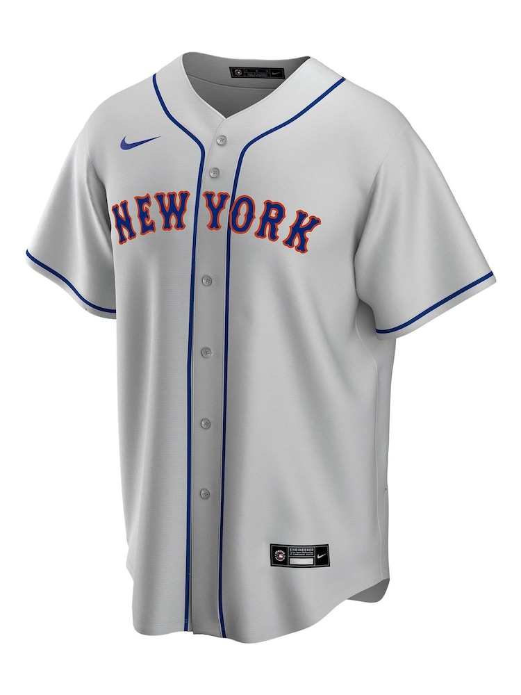 Nike Grey New York Mets Official Replica Road Jersey Youth - Image 2 of 3