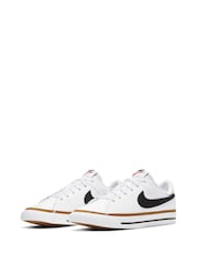Nike White/Black Court Legacy Trainers - Image 3 of 8