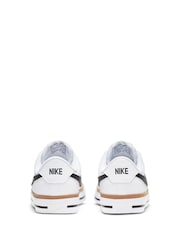 Nike White/Black Court Legacy Trainers - Image 4 of 8
