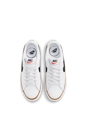 Nike White/Black Court Legacy Trainers - Image 5 of 8