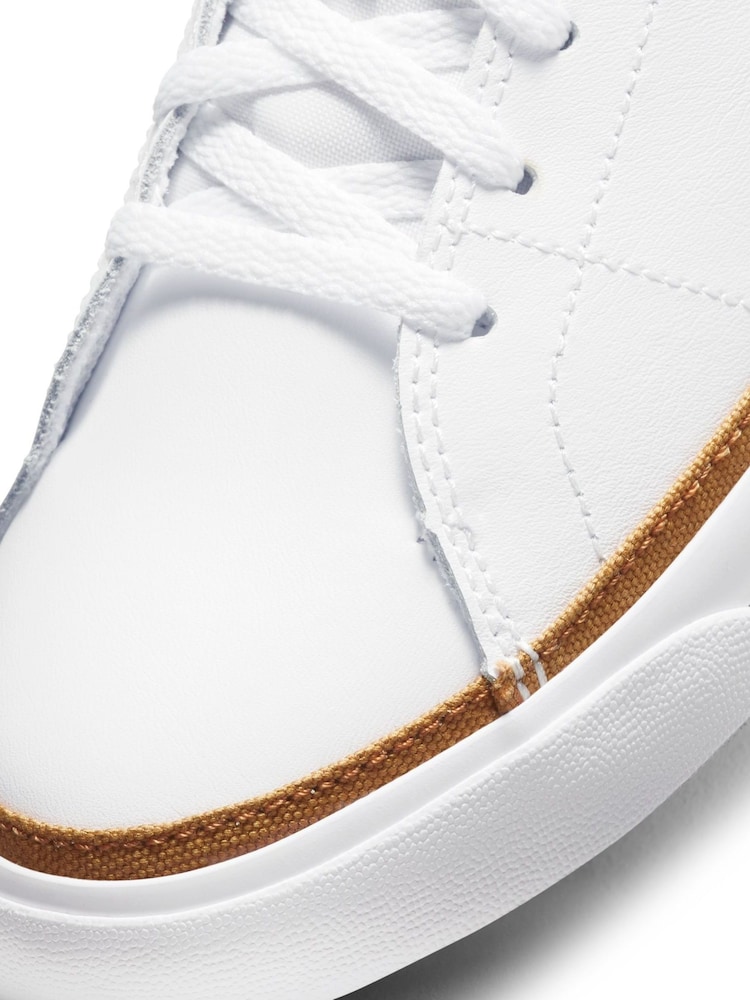 Nike White/Black Court Legacy Trainers - Image 7 of 8