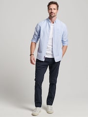 Superdry Blue Cotton Studios Linen Button Down Shirt - Image 2 of 9