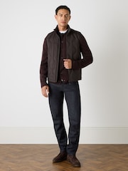 Oliver Sweeney Brown Quilted Funnel Neck Gilet - Image 3 of 6