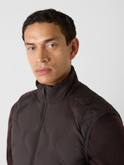Oliver Sweeney Brown Quilted Funnel Neck Gilet - Image 4 of 6