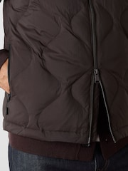 Oliver Sweeney Brown Quilted Funnel Neck Gilet - Image 5 of 6