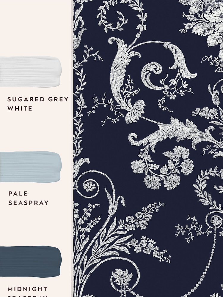 Laura Ashley Midnight Josette 10M Wallpaper - Image 4 of 4
