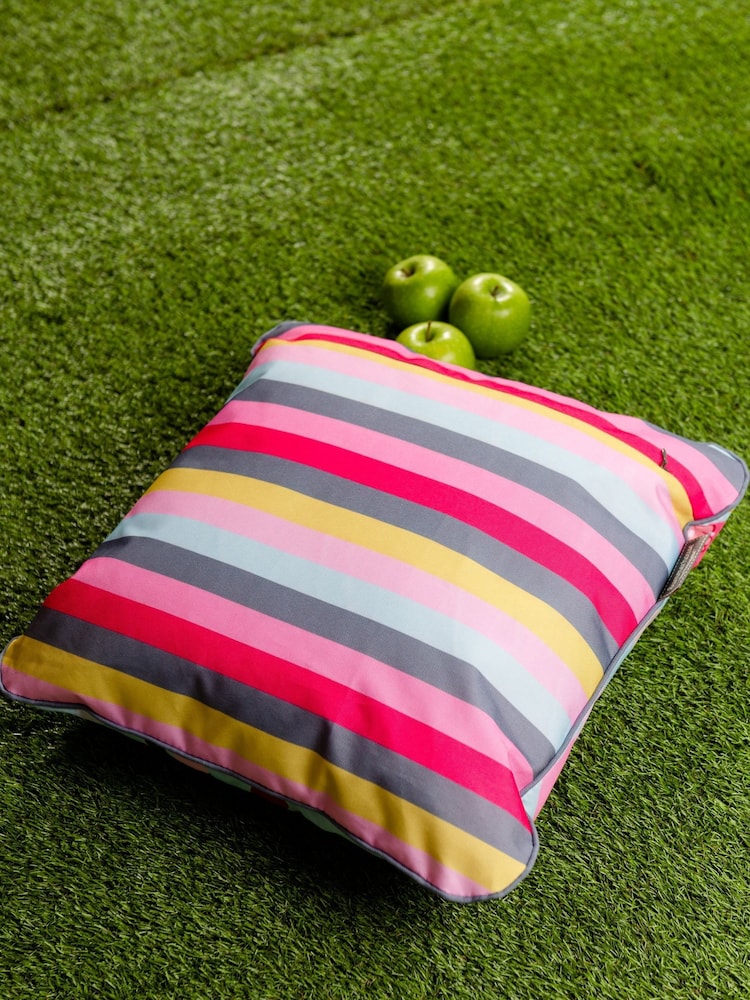 Navigate Blue Gardenia 100% Cotton Outdoor Cushion - Image 2 of 5