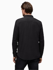 AllSaints Black Lovell Long Sleeve 100% Cotton Shirt - Image 2 of 5