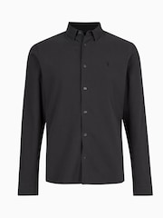 AllSaints Black Lovell Long Sleeve 100% Cotton Shirt - Image 5 of 5