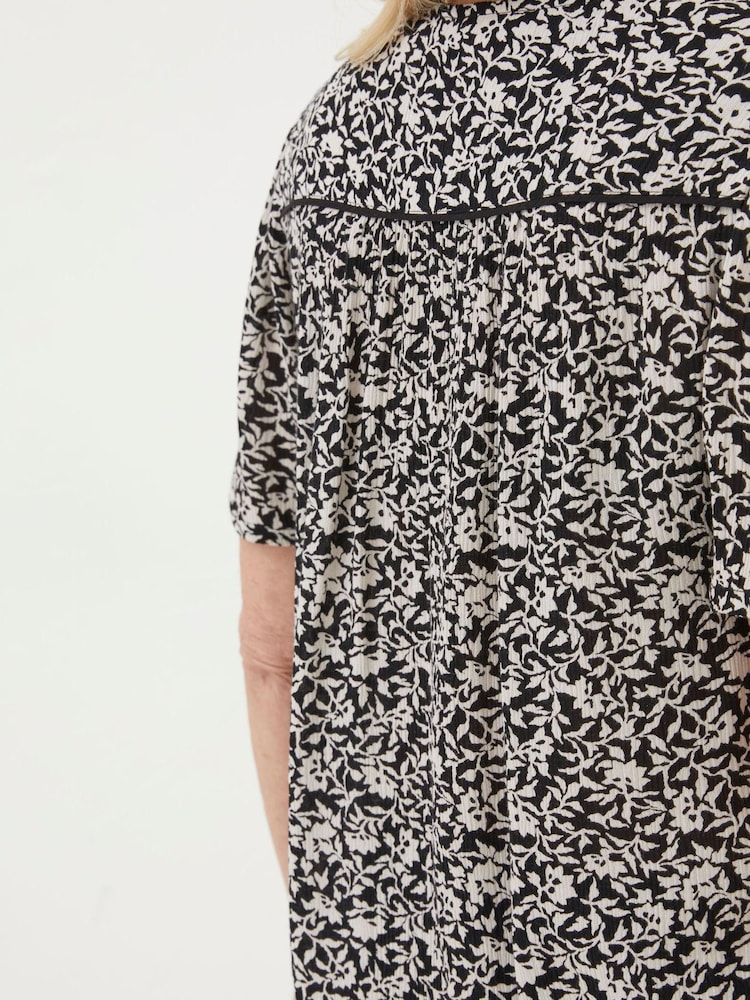 FatFace Black Cassidy Mono Vines Tunic - Image 4 of 4 FatFace Black Cassidy Mono Vines Tunic - Image 4 of 4