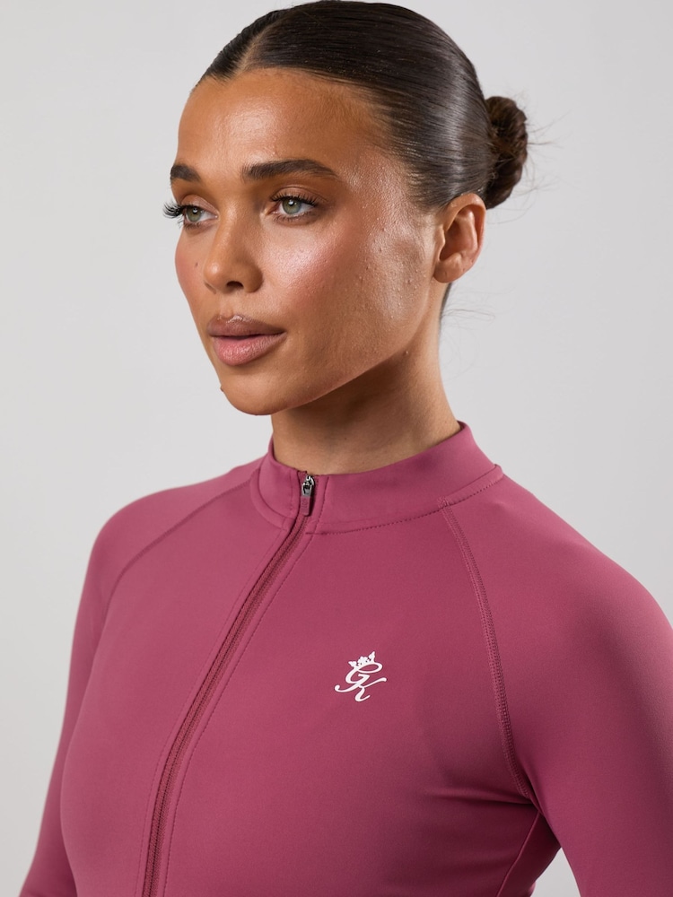 Gym King Purple 365 Long Sleeve Full Zip Funnel Jacket - Image 2 of 2 Gym King Purple 365 Long Sleeve Full Zip Funnel Jacket - Image 2 of 2