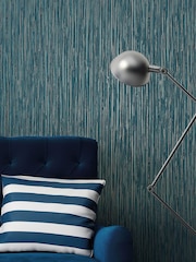 Decorline Blue Vertical Grasscloth Wallpaper - Image 1 of 2