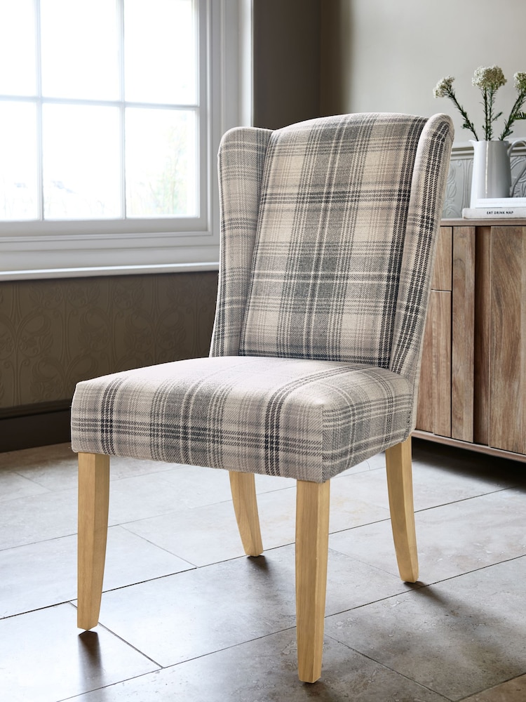 Versatile Check Nevis Grey Sherlock Dining Chair - Image 2 of 6