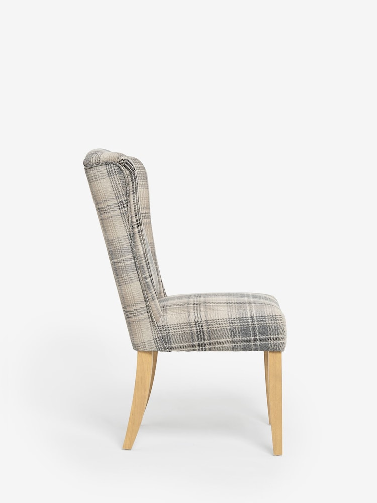 Buy Versatile Check Nevis Grey Sherlock Dining Chair from the Next