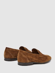Reiss Tan Bray Suede Slip On Loafers - Image 3 of 5