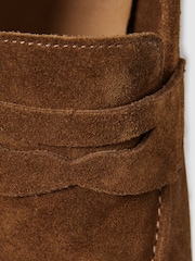 Reiss Tan Bray Suede Slip On Loafers - Image 5 of 5