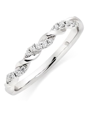 Beaverbrooks White Gold 18ct Diamond Twist Ring - Image 1 of 3