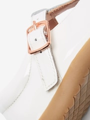 Ivory Leather Bridesmaid Collection Standard Fit (F) Little Luxe™ T-Bar Shoes - Image 4 of 4