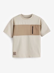 Stone 100% Cotton Short Sleeve Utility T-Shirt (3-16yrs) - Image 1 of 3