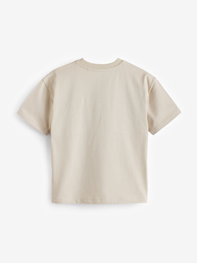 Stone 100% Cotton Short Sleeve Utility T-Shirt (3-16yrs) - Image 2 of 3