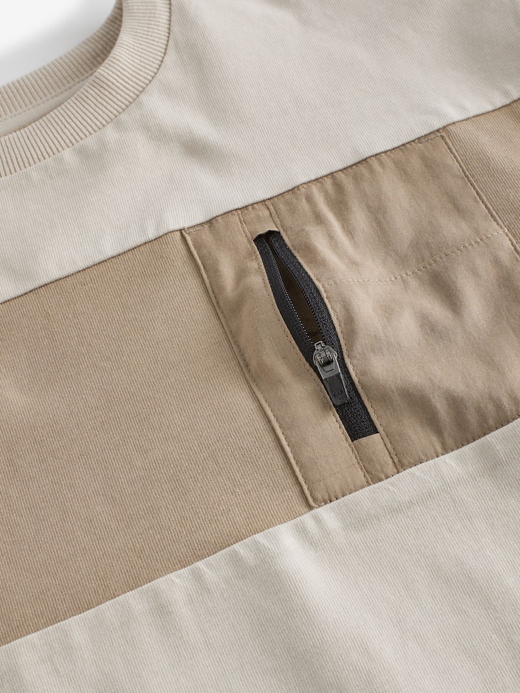 Stone 100% Cotton Short Sleeve Utility T-Shirt (3-16yrs) - Image 3 of 3